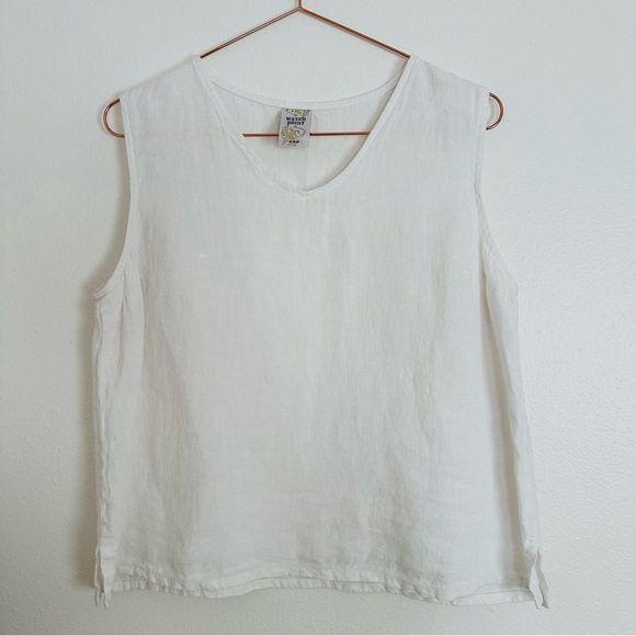 Vintage match point linen tank top sleeveless - Picture 5 of 7